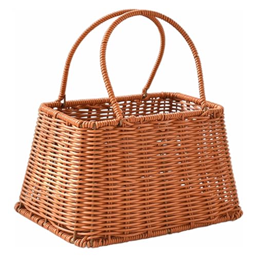 Ruarby Handgewebter Korb, vielseitiger Rattankorb, Picknicks mit...