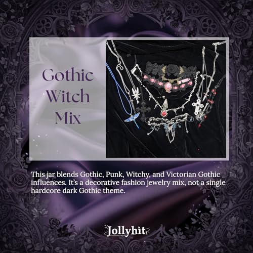Gift-Ready Mystery Jewelry Jar – 30pcs light Gothic Witchy Surprise Box for Women, Spooky Season Costume Jewelry Set with Necklace, Earrings, Rings & Bracelets – Halloween Witchcraft Vampire Skeleton Gift4