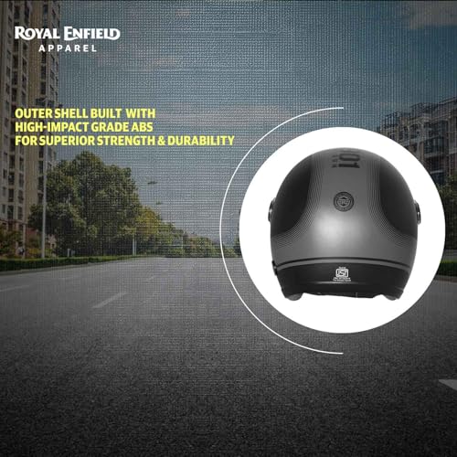 Image of ROYAL ENFIELD REDDITCH Open Face MLG 1901 | ISI Certified | Shell Construction: Built with High Impact Grade ABS | High-Strength EPS Liner | Micrometric Lock | UV-Resistant PU Paints MATT Black XL