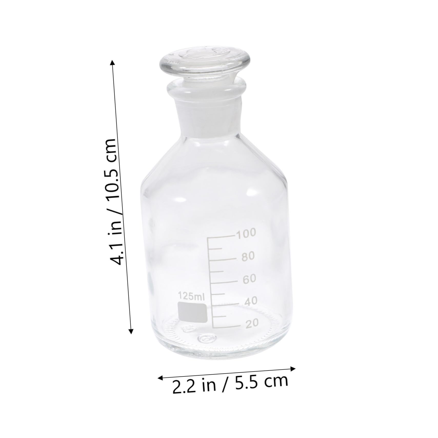 Cabilock 1Pc Wide Mouthed Borosilicate Glass Bottle Chemistry Sample Storage Heat Resistant High Light Transmittance for Laboratory Use Identification
