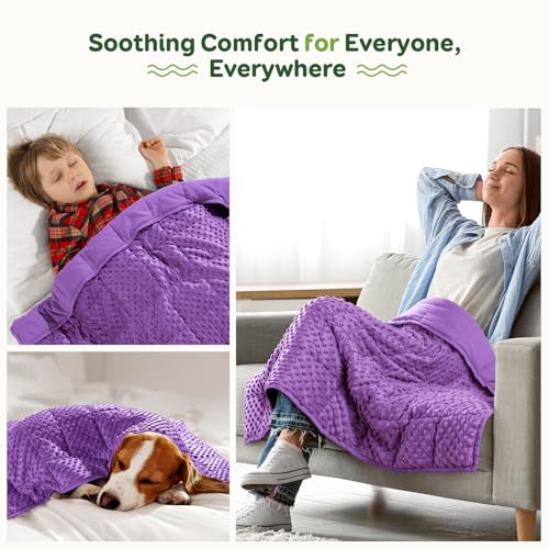 Image of Sivio Weighted Blanket 5lbs, 36 x 48inches, Soft and Cozy Cooling Heavy Blanket for All-Season, Calm Sleeping and Nap, Suit for Car, School and Home, Machine Washable, Purple
