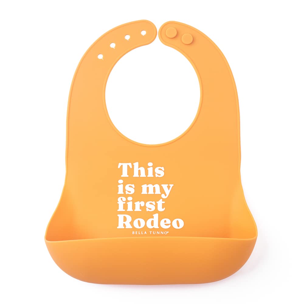 BELLA TUNNO Wonder Bib - Adjustable Silicone Baby Bibs for Girls & Boys, Durable and Waterproof BPA Free Silicone, First Rodeo