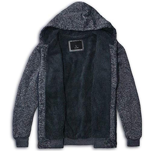 Image of Gary Com Heavyweight Sherpa Hoodies for Men, Thick Fleece Lined Full Zip Up Winter Warm Sweatshirts Work Jackets