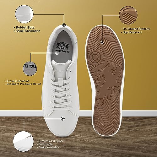 Red Tape Casual Sneaker Shoes for Men | Soft Cushioned Insole, Slip-Resistance, Dynamic Feet Support, Arch Support & Shock Absorption
