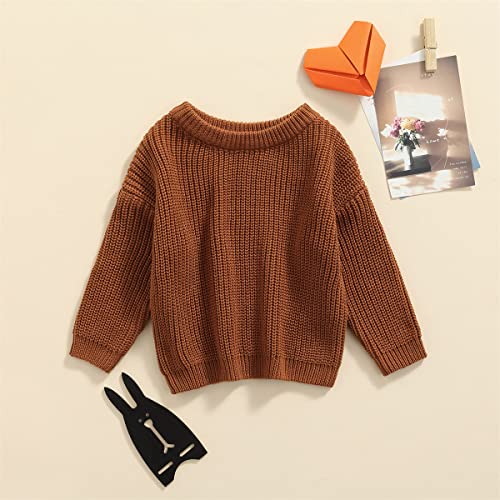 Image of Afunbaby Baby Girl Boy Knit Sweater Blouse Pullover Sweatshirt Warm Crewneck Long Sleeve Tops for Infant Toddler