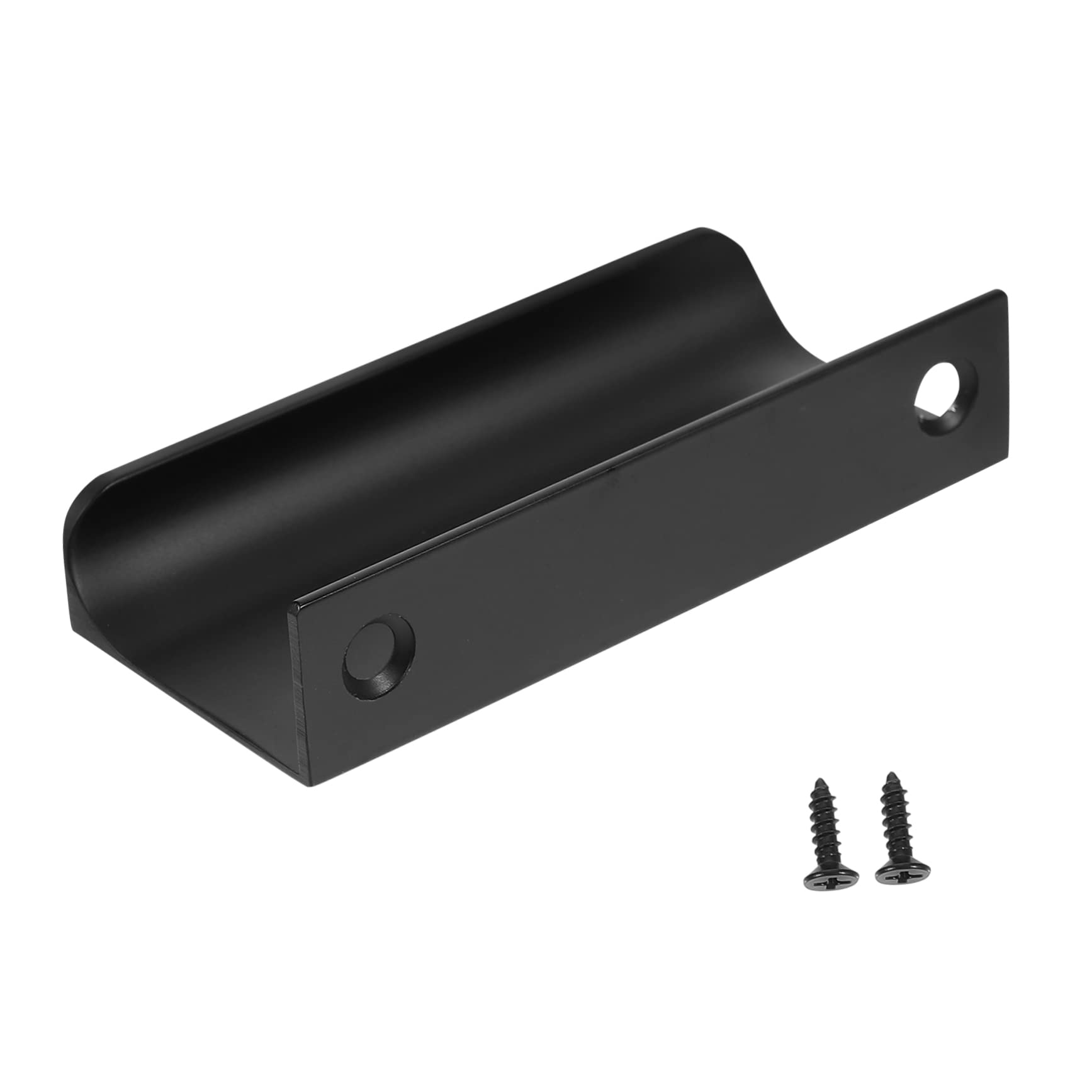 HOMSFOU Black Cabinet Handles 80mm Long Set of 1 Invisible Furniture Handle for Kitchen