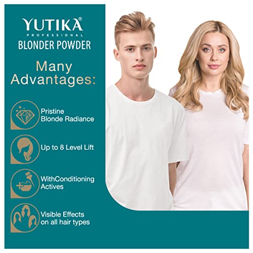 Image of Yuthika Professional Blonder Powder 500gm with Hair Color Developer 20 Volume (6%) 1000ml