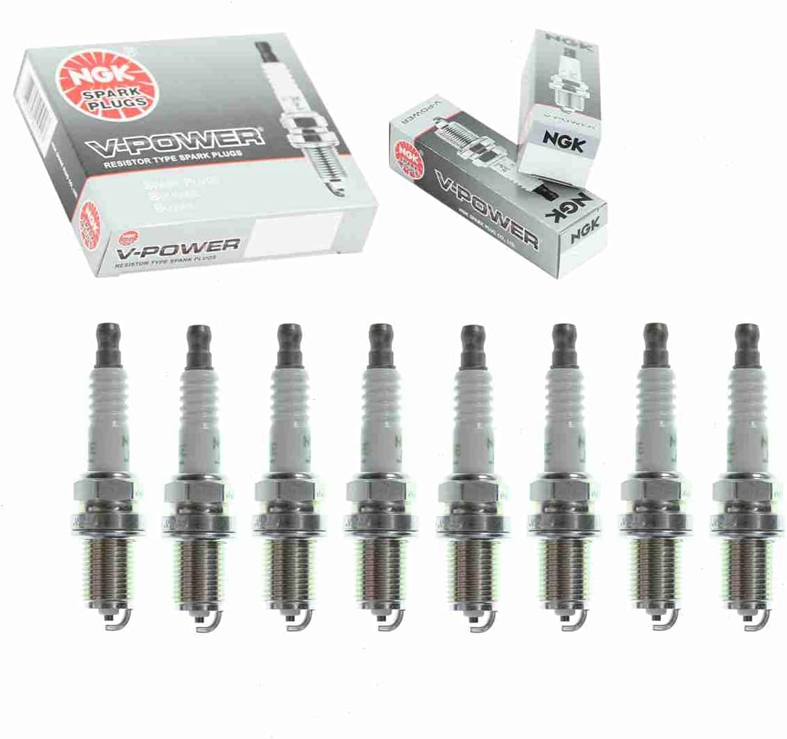 8 pc NGK V-Power Spark Plugs compatible with Land Rover LR3 4.4L V8 2005-2009