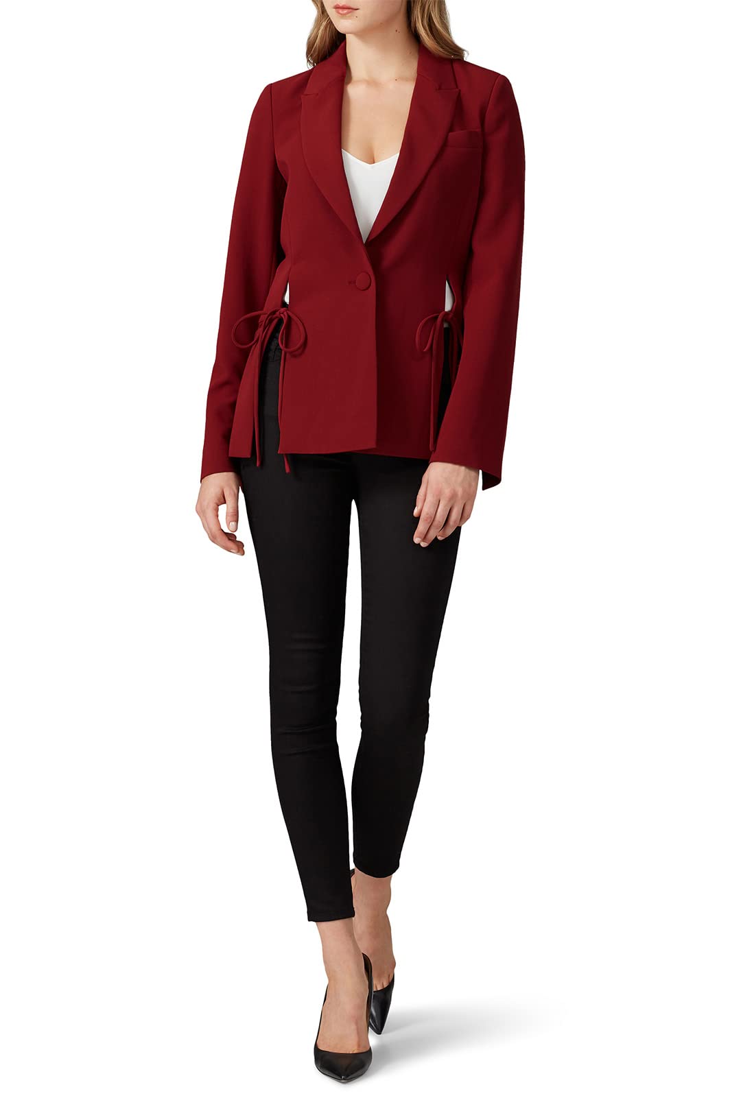 Rent The Runway Pre-Loved Red Tie Blazer