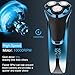 Snapbuy Electric Razor for Men, Snapbuy Electric Razor Pro of Father, 4D Floating Head Rotary Shaver, Ipx7 Waterproof Electrical Razors, Wet & Dry Fast Charging Electrical Shaver LCD Display (Blue)