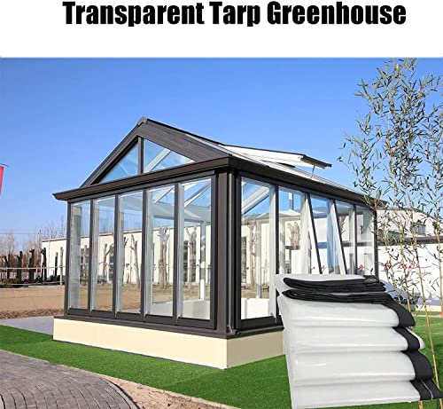 Lona impermeable resistente de 8 x 4 m transparente con ojales reforzados 8