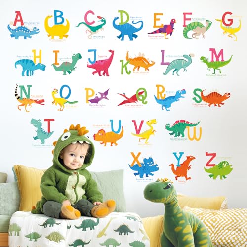 DECOWALL A-Z Dinosaur Alphabet Vinilos Decorativos Pequeños miniatura 2