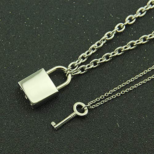 Einfache Nette Halsketten-Langkettige Art- Und Schmucksachen, Anhänger Halskette Einfache Kette Halskette Lock Kette Schmuck Lange Kette Frauen Mädchen Geschenk Für Frauen