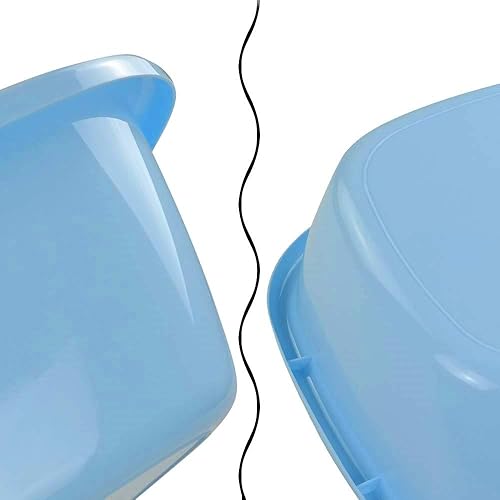 Miniatura 4 de Ponpong 12 cuartos de galón de plástico cuadrado plato de la cacerola del lavabo, paquete de 4