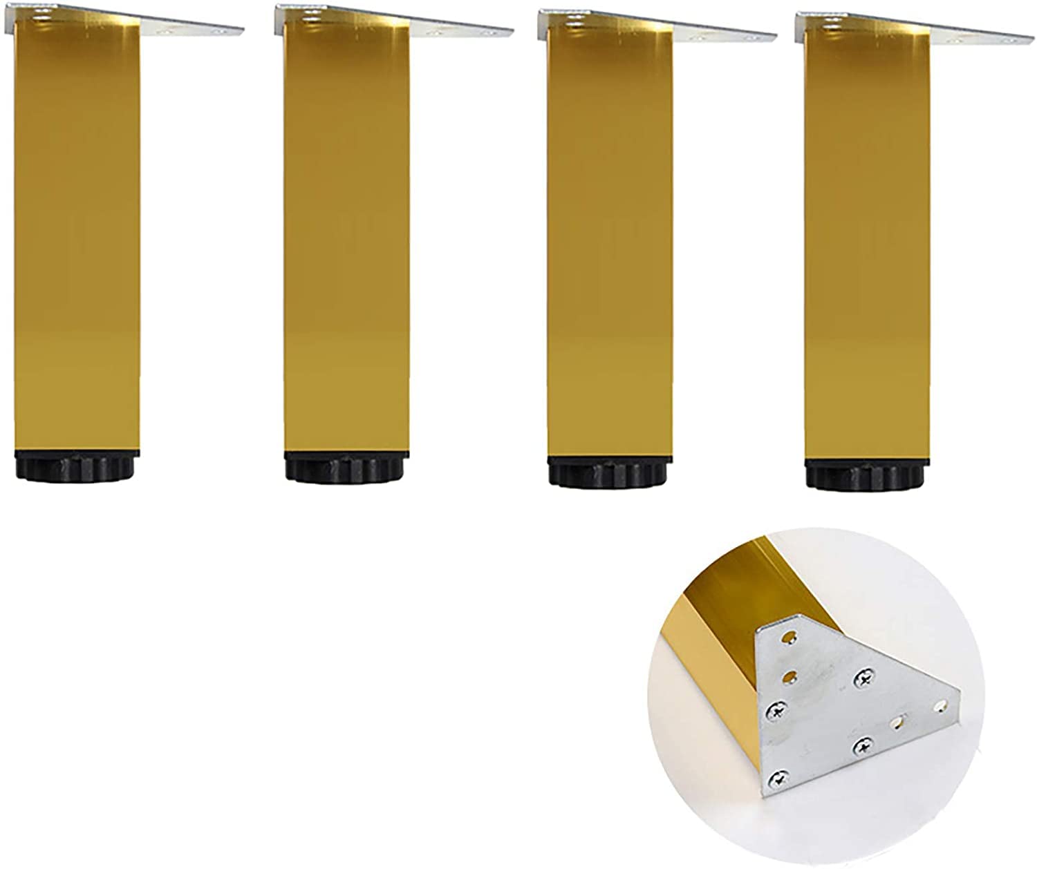 nóżka， Nogi meblowe 4 szt. stop aluminium złoto 6-30 cm(Gold B,18cm)