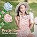 2 Pack Rose Straw Toppers Compatible with Stanley 14oz&20oz&30oz&40oz Tumbler 10mm Straw Covers Cap-Pink Blue
