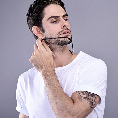 PROSTEEL Collana Uomo Nera Pelle Impermeabile