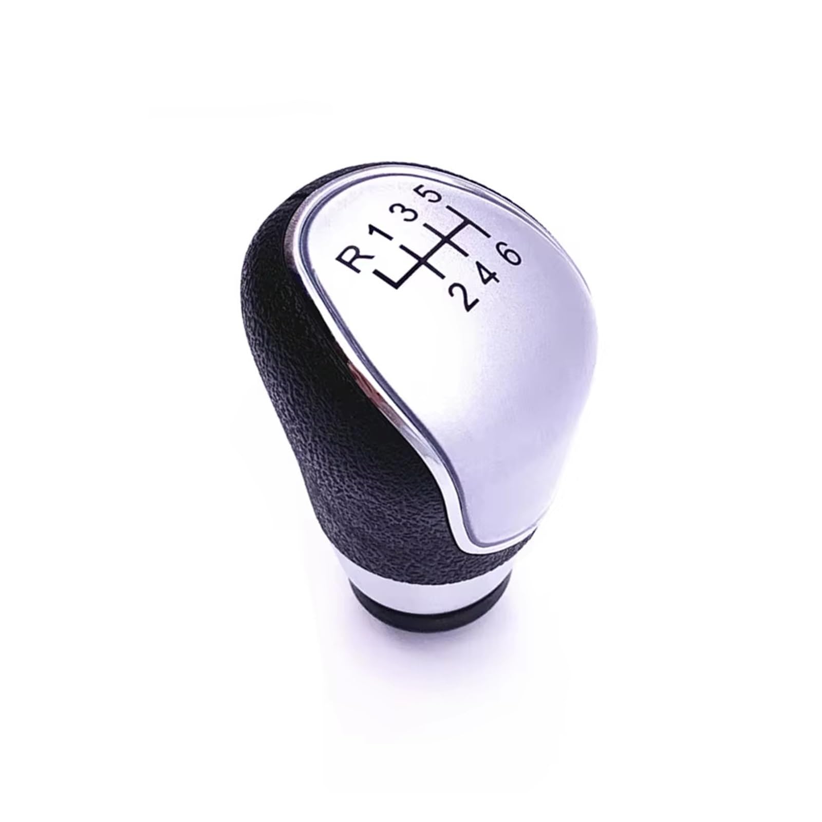 Ouvecr 6-Speed Silver Car Shift Gear Knob Handle For Focus Mk2 Fl For Mk3 Mk7 For Mondeo Mk4 For Transit For Connect For Kuga For C-Max 5 6 Speed Pen Mt Gear Shift Knob Gear Shift Cover(6-Speed Silver)