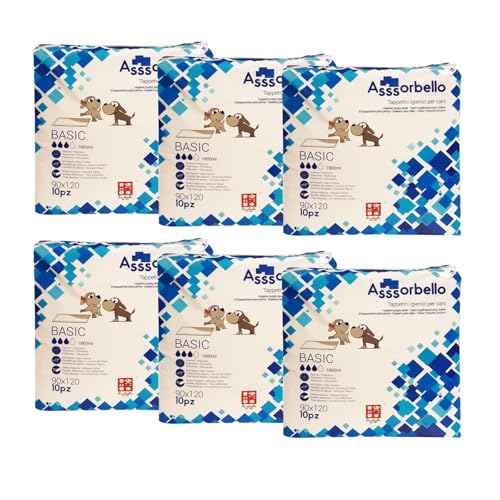Generico FERRIBIELLA CANE TRAVERSINE TAPPETINI IGIENICI CANE BASIC 90 X 120 CM DA 60 PEZZI - confezione risparmio