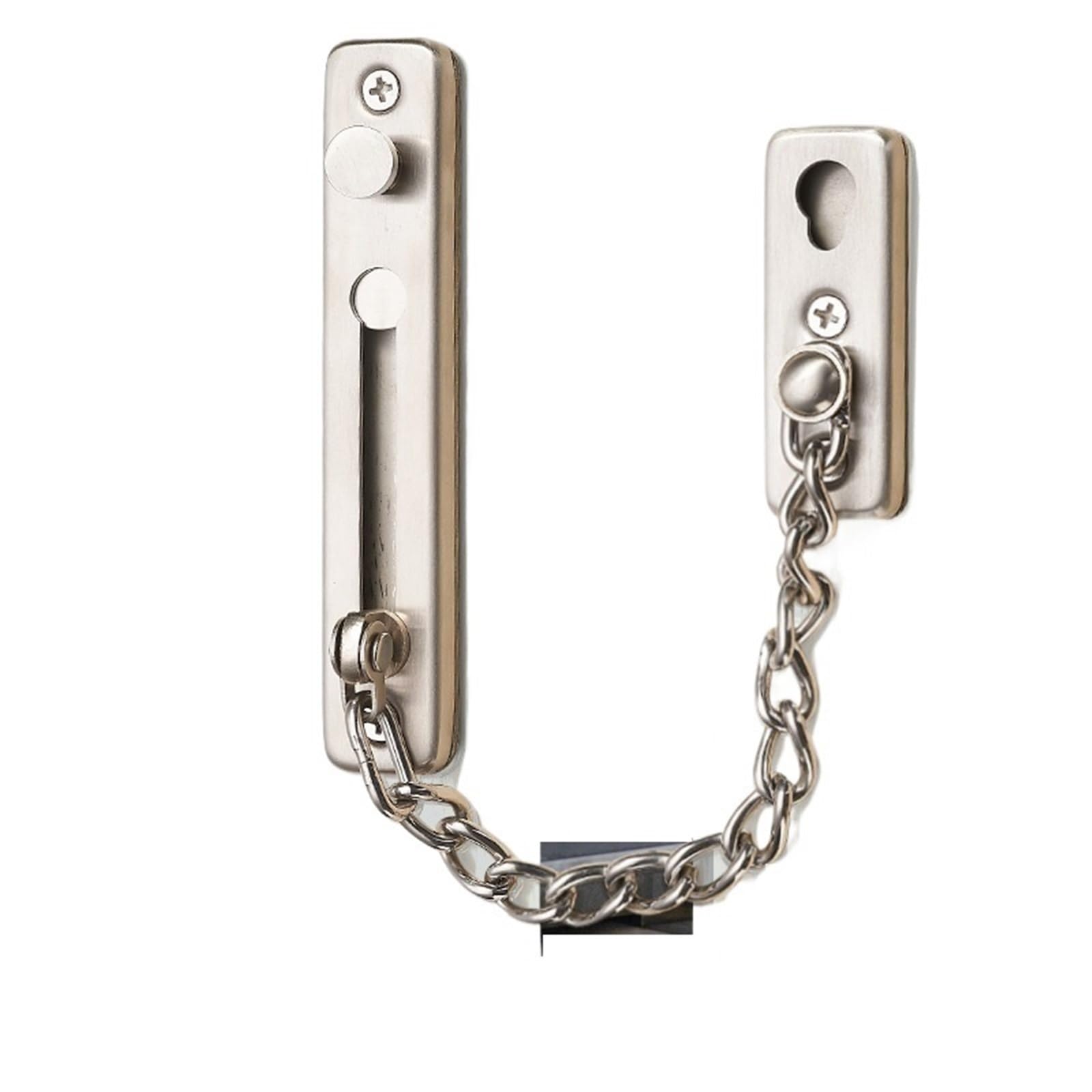 Serrure de chaîne de porte antivol en acier inoxydable, boulons de protection de sécurité domestique, loquet de porte, chaîne antivol for porte intérieure(Silver)