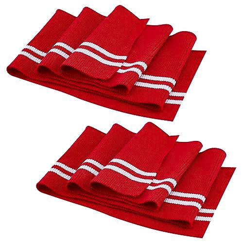 BENECREAT 2Pcs Striped Ribbing Fabric for Cuffs 14x95cm