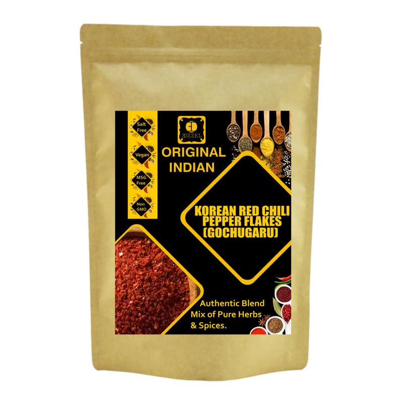 EDZZEL Unique Premium Indian Natural Korean Red Chili Pepper Flakes (Gochugaru) -100 GRAM