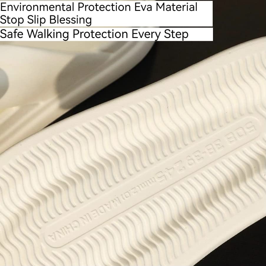 Cloud Pillow Comfy Slippers Thick Sole Cute Bow Soft Cushion Platform Non-Slip Quick Drying Open Toe Home House Bathroom Bedroom Slides Lightweight EVA Sandals Indoor and Outdoor Shoes for Women and Girls4