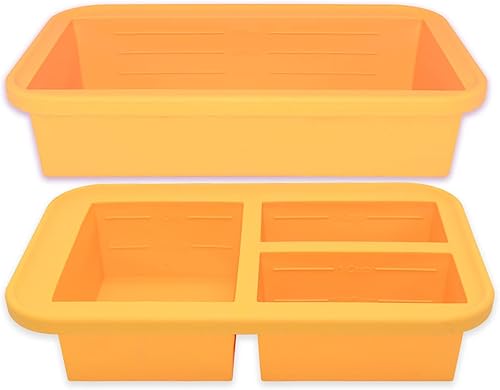 Miniatura 8 de Bongpuda Contenedores de almacenamiento de silicona para congelador con tapa, hace 4 bandejas perfectas para cubitos de hielo de 1 taza para