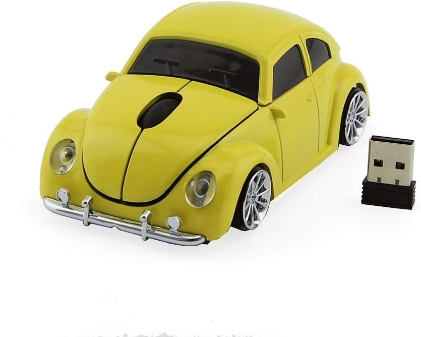 🛒 Crazy Deals Winnes Wireless Mouse Light Mouse car Mouse Optical Gaming Mouse with USB Receiver for PC Laptop Gifts Ergonomic (Yellow)