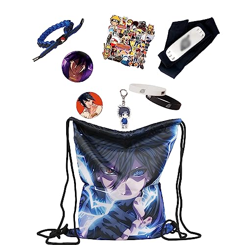 Hgt-Yus Anime Gift Sets,Including Drawstring Backpack Stickers Button Pins Bracelet Keychain Necklace Mobile Phone Holder Lanyard #TOP24