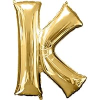 Anagram SuperShape Letter K L34 Foil Balloon, 86 cm Length, Gold