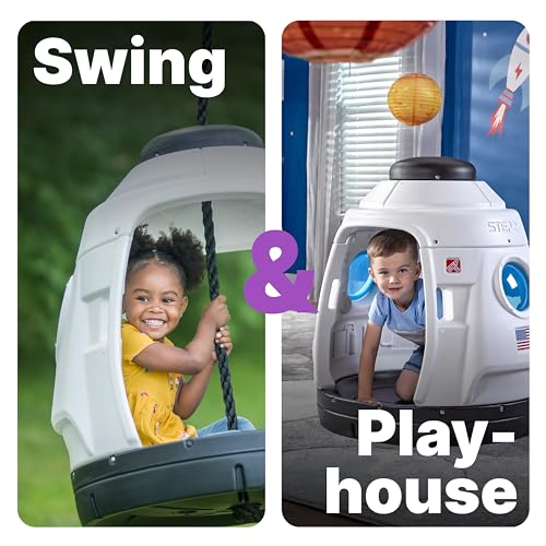Step2 Space Capsule Swing for Toddlers, Kids Age 3-7 Years Old, Rocketship Outdoor Swing or Indoor Playhouse, Fits Up to 2 Kids, Easy Assembly - image 3