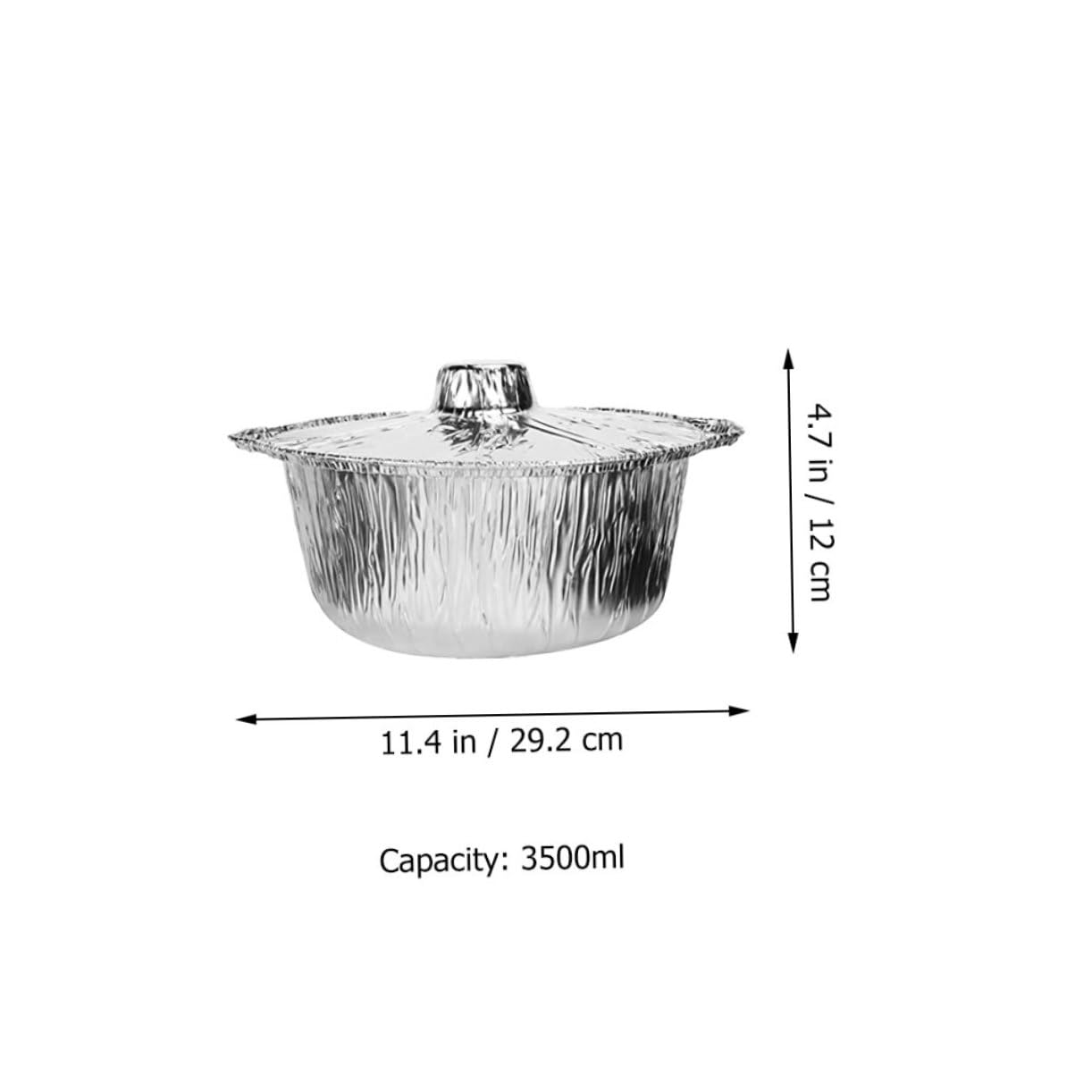 Anneome 5Pcs Aluminum Foil Pot Food Foil Pots for Camping Cooking Bbq Baking Sturdy Recyclable Easy to Store Transport