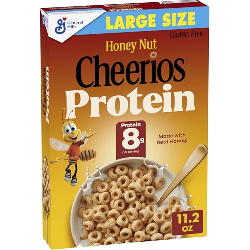 Honey Nut Cheerios Protein Cereal, 8g Protein, Gluten Free, Large Size, 11.2 oz