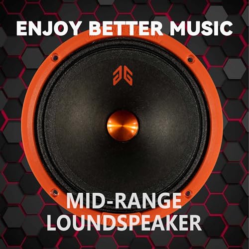 Image of MX65P1 Loudspeaker 6.5 Inch Midrange 200 Watts 4 Ohms Orange Dust Cap, Premium Quality Audio Door Speakers for Car or Truck Stereo Sound System, Orange (2 Speakers)