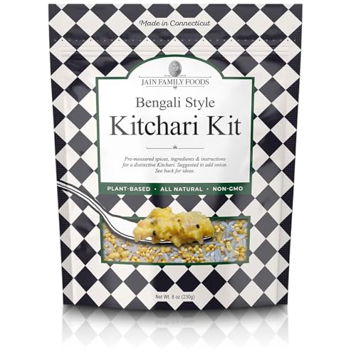 Image of Jain Family Foods - Bengali Kitchari | DIY Indian Meal Kit | Authentic Spices + Yellow Lentils | Plant-Based, Zero Preservatives, Woman-Owned | Easy Steps, Stove or Instant Pot | 3 Meals