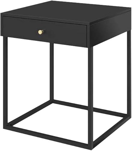 CZDYUF Mesita de noche de metal para dormitorio mesa de comedor muebles de dormitorio mesita de noche cuadrada de acero blanco