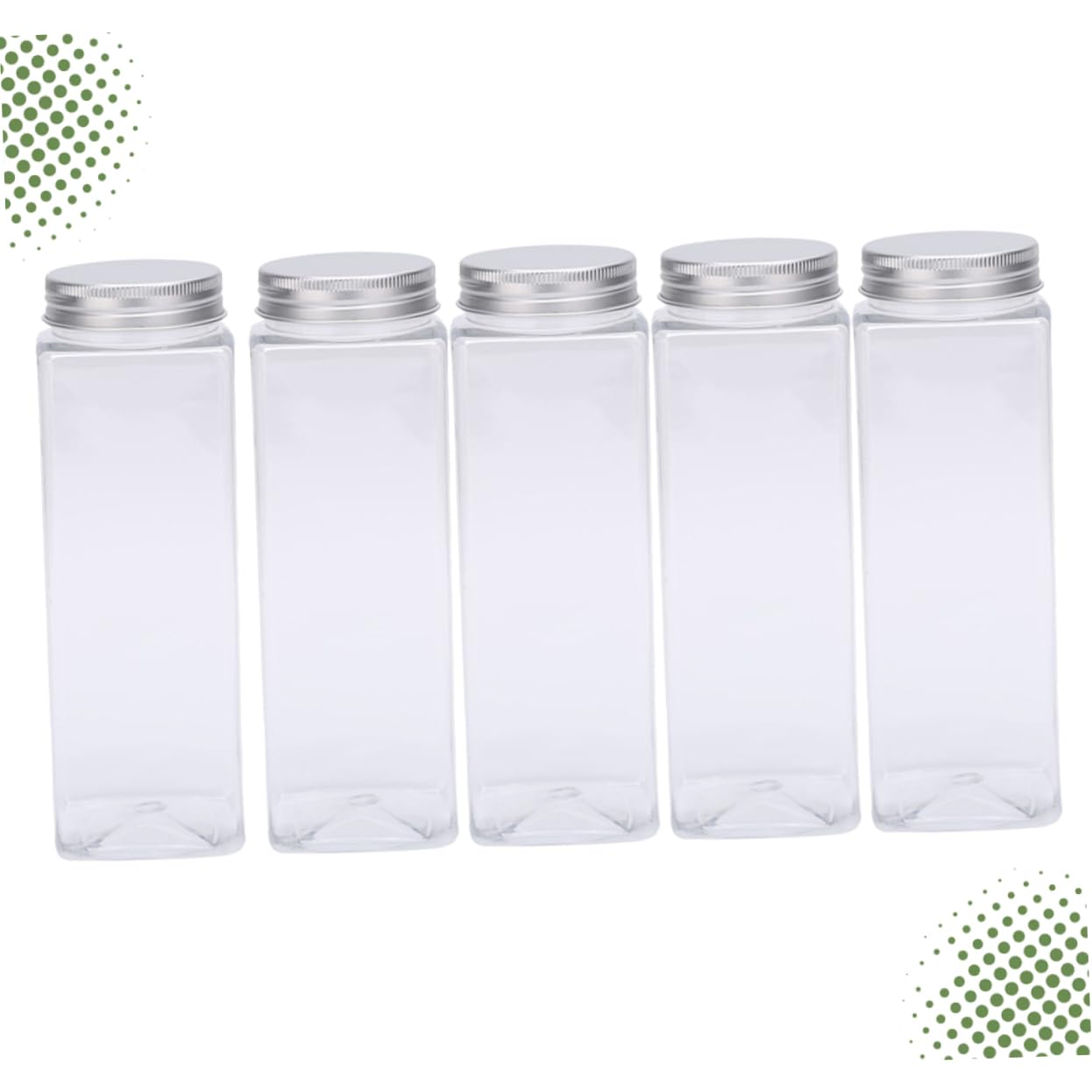 SOLUSTRE 5Pcs Pet Plastic Bottles for Water Juice Storage Disposable Juice Containers with Holeless Lids Food Grade Safe Material for Daily Use