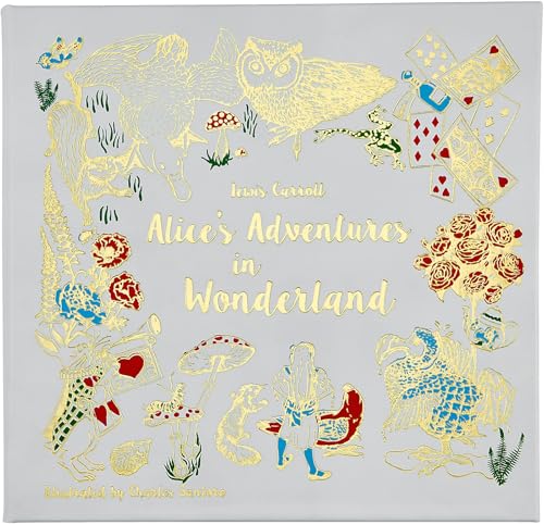 Livre Alice's Adventures in Wonderland relié cuir de glace 27x29 cm