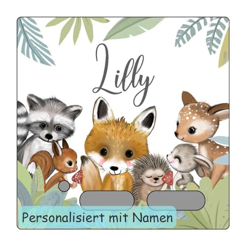 My Sweetheart® Schönes Zubehör für Toniebox Schutzfolie Aufkleber personalisiert LED durchscheinend kratzfeste Folie schützt die Box vor Tonie Figuren Abrieb Waldtiere Fuchs Reh Igel