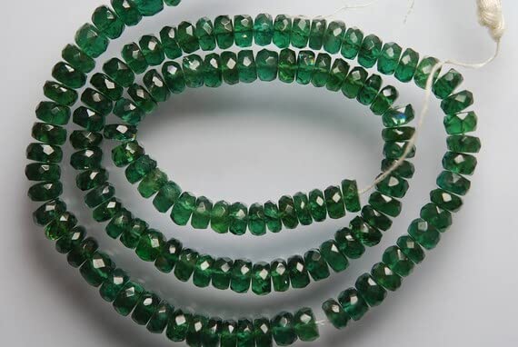 Apatite verte naturelle 5mm rondelles facettées fil de 35cm pour bijoux