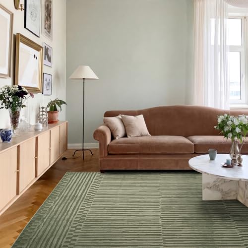 Image of Revival Rugs Soloba 7'x9' Area Rugs for Living Room Bedroom Dining Room - Washable, 100% Recycled, Oeko-TEX Certified, Modern, Medium Pile, Green