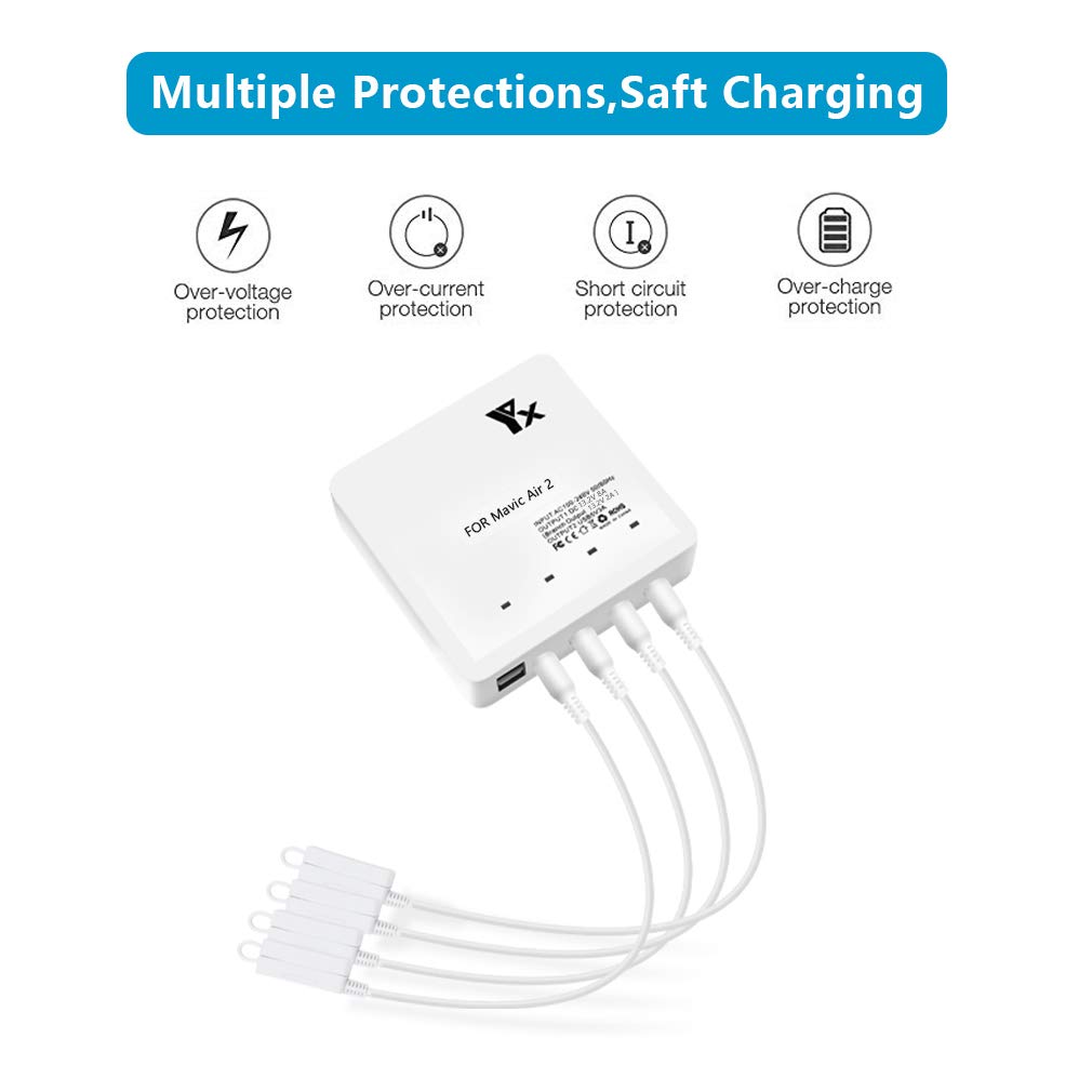 Taoke pour Mavic Air 2 / Air 2S Chargeur de Batterie Intelligent Chargeur de Batterie Multiple