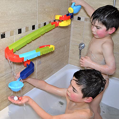 Buddy & Barney: Bath Time Marble Run - 36pc Set, Different Sized & Colored Pieces, Build A Track & Race The Special Balls Down, Water Toy, Kids Age 3+ by Buddy & Barney - Image 2