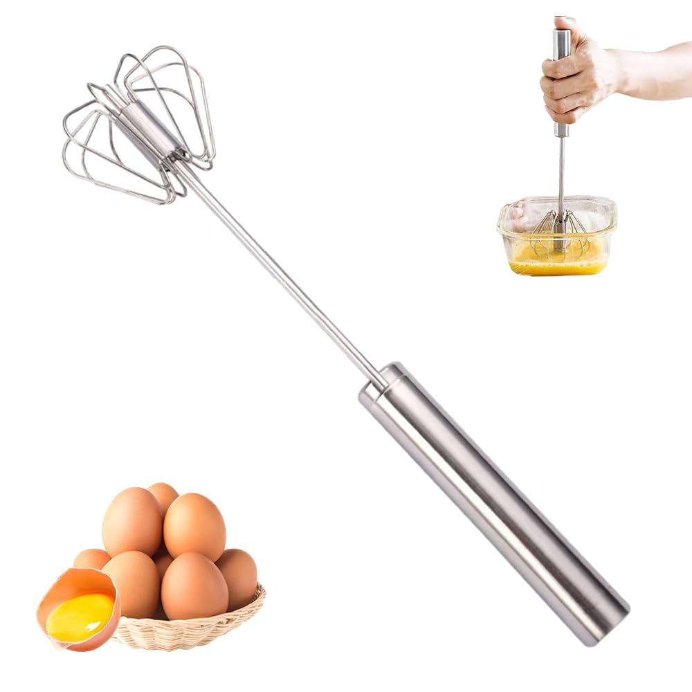 Stainless Steel Egg Whisk 2025 New Semi-Automatic Whisk Hand Push Rotary Whisk Blender for Baking Cooking Kitchen Hand