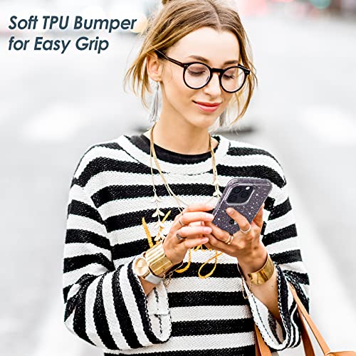 For Iphone 14 Pro Max Case Clear Glitter, Cute Girly Sparkly Bling Phone Case For Women Girls [Sparkle Design] Anti-Scratch Soft Tpu Slim Fit Shockproof Protective Case Cover 6.7" - Clear Glitter #TOP5