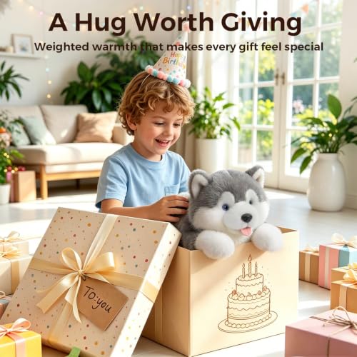 Image of Mewaii Weighted Stuffed Animals Dog Plush, Heatable Coolable, 2-5lbs, 23in