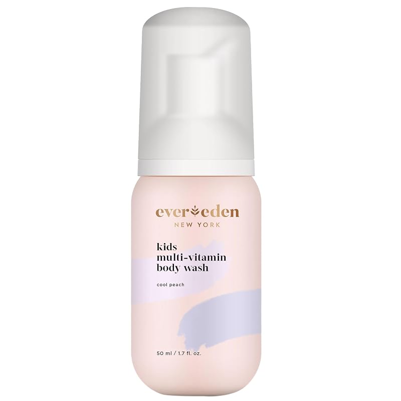 Evereden Sabonete líquido corporal infantil de viagem com fragrância de pêssego, 50 mL