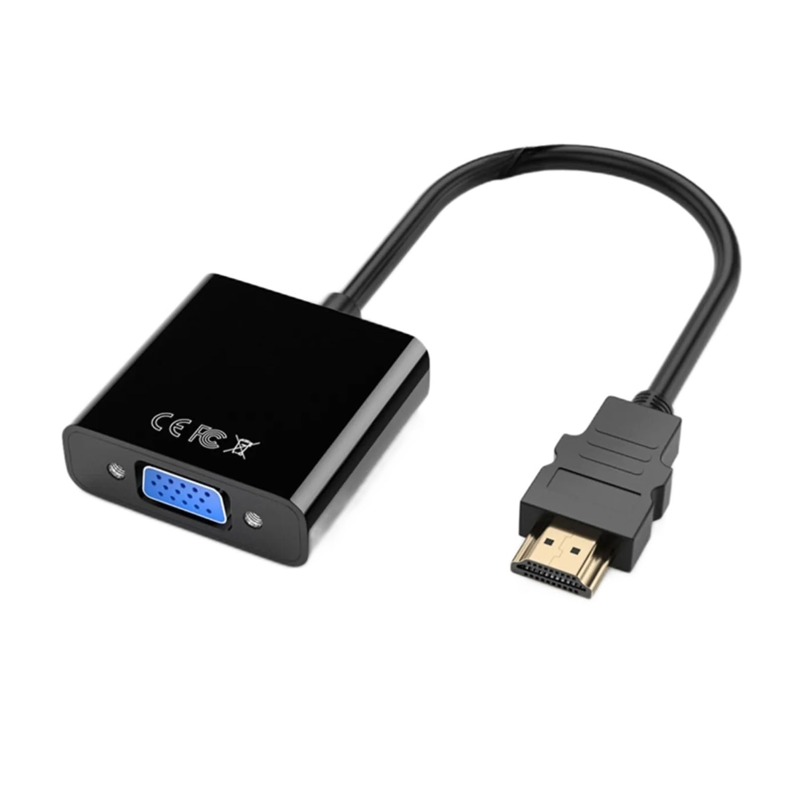1080P HDMI to VGA Male to Female Adapter Converter for PC Laptop(Black)