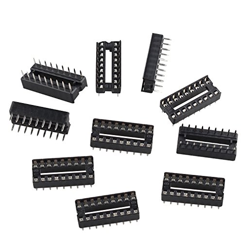 Fushengda 10PCS 18 Pin 2,54 mm Pitch Dip/DIL IC Sockets Solder Type Adaptador